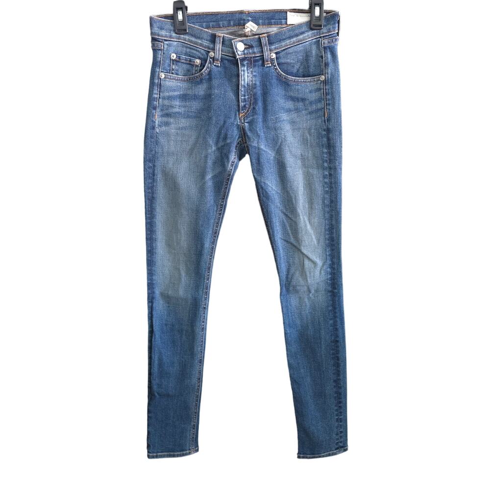 Rag & Bone Womens Skinny Jeans 27 Stratham Medium Wash Low Rise Denim Pants